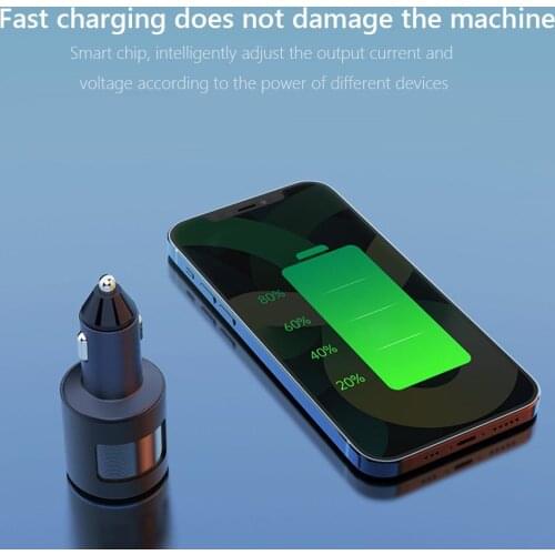 Car Charger Qc3.0+pd High-power Vehicle 65w With Digital Display Twin Ports Charger Screen Display Digital Numbers For Vehicle