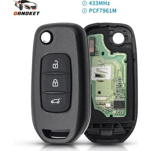 Dandkey For Renault Kadjar Captur Megane 3 Symbol 2013-2017 Remote Control Flip Car Key 433MHz 4A PCF7961M Chip HU138TE VAC102