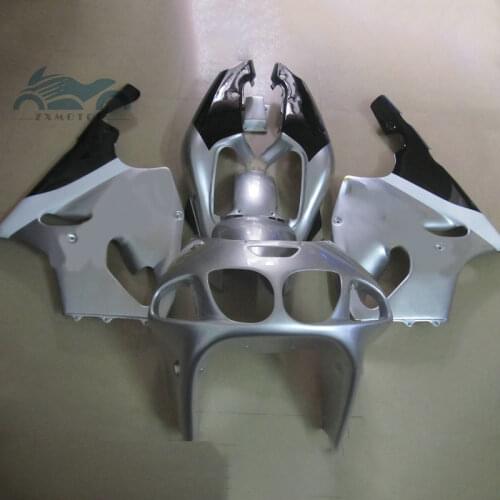 Free Custom fullset fairing kits for KAWASAKI Ninja ZX7R 1996 1997-2003 ABS plastic fairings kit ZX 7R 96-03 silver body parts