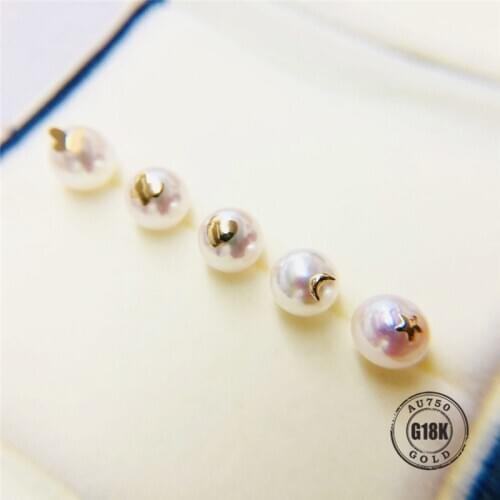 DIY accessory G18K gold spacer gasket through hole whole hole pearl seal patch floral tray t-pin tray