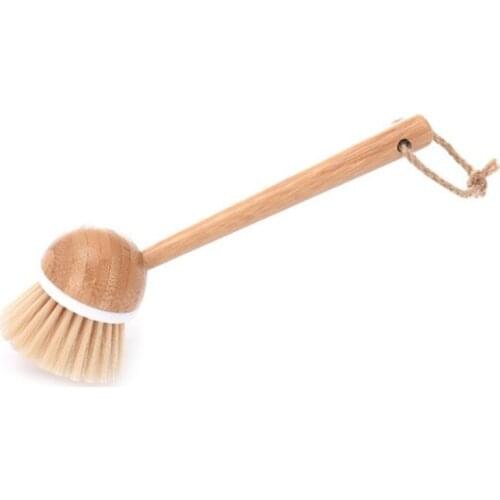 Home Multifunction Cleaning Brush with Long Handle Pan Pot Dish Bowl Scrubber Wooden Washing Brushes Tools Household Gadget K0AB