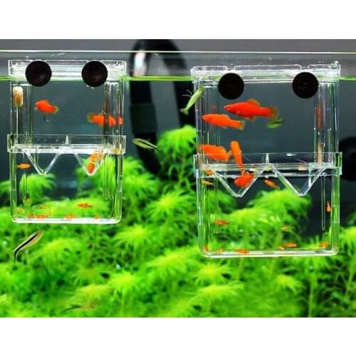 Double-Deck Acrylic Clear Fish Tank Breeding Isolation Box Aquarium Breeder Fish Tank Hatching Incubator Fish House Home