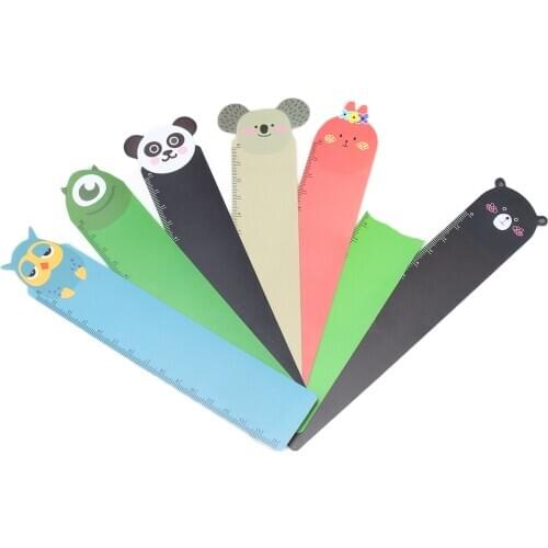 Ellen Brook 1 PCS Straight Ruler Plastic Kawaii Tools Stationery Cartoon Cute Animals Drawing Gift Korean School Suplies Office
