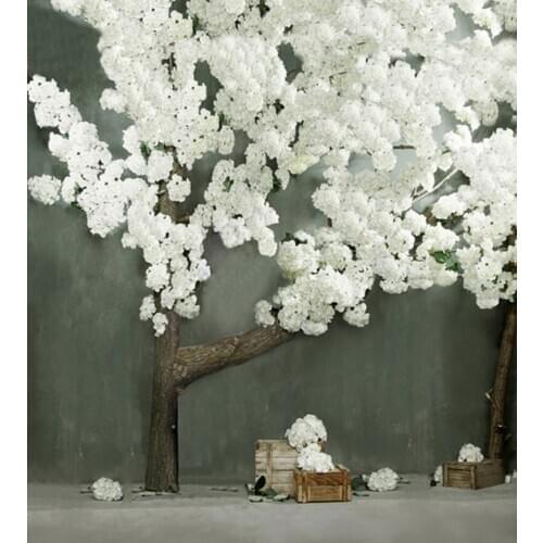 5x7ft White Flowers Tree Photography Backdrops Photo Props Studio Background