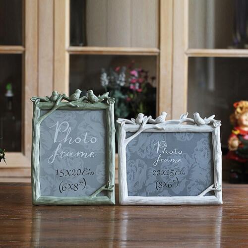 Retro Decoration Crafts Photo Frame Creative Resin Bird And Tree Picture Frame Vintage Photo Frame Wedding Home Decor Ornaments