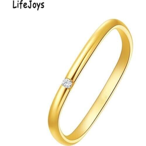 Square Engagement Ring Women Stainless Steel Zircon Geometric Thin Rings Jewelry Rose Gold Silver Color Fashion Gift Size 4 To 9