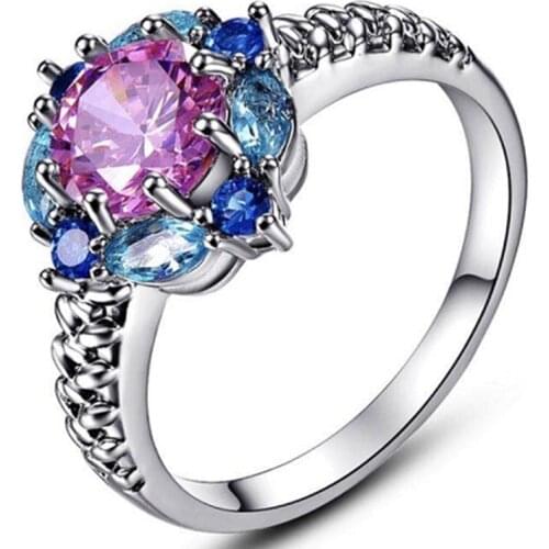 Elegant Exquisite Moon and Star Inlay Promise Rings for Women Moon and Sun Rings Temperament Birthstone Adjustable Ring Female