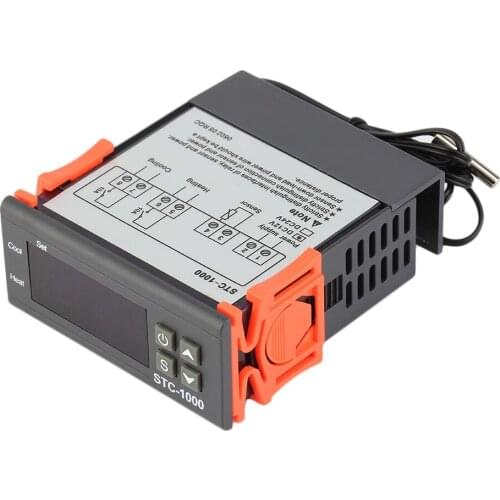 ACEHE DC AC 12V/24V Two Relay Output Digital Temperature Controller STC-1000 Thermostat -50~99 Degree with Sensor