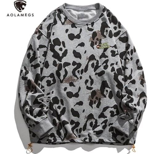 Aolamegs 2021 Hoodies Sweatshirt For Men Loose Hip Hop Punk Pullover Streetwear Autumn Long Sleeve Tops Oversized Mens hoodie