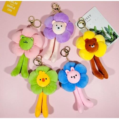 New Aromatherapy Leg Flowers Animal Keychain Personalized Schoolbag Pendant Plush Doll Doll Pendant Girls' Gifts