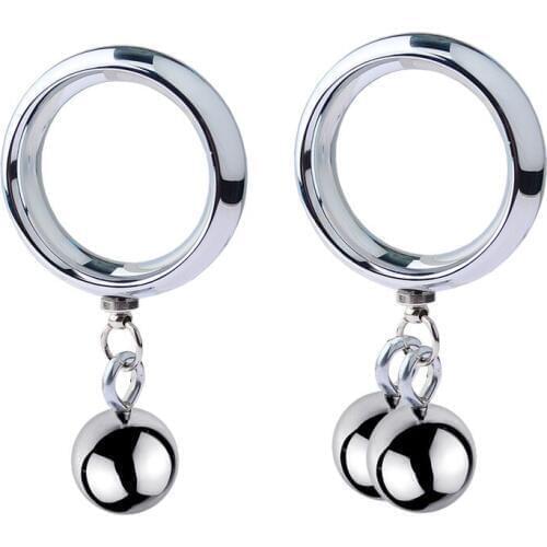 New Metal Male Penis Ring Heavy Cock Ring With Ball Pendant Testis Bondage Ring Delay Ejaculation Penis Exercise Sex Toy For Men