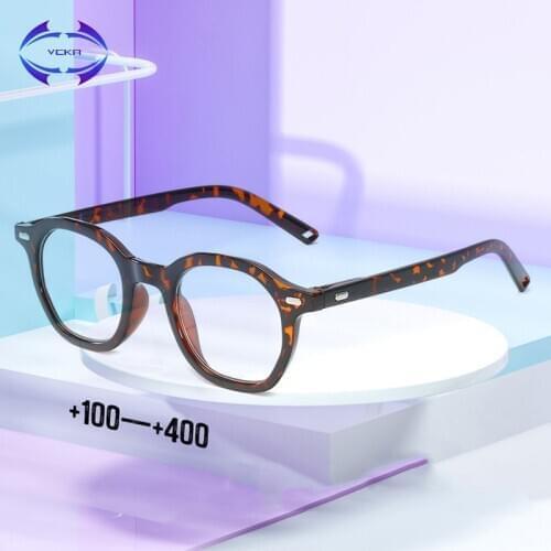 VCKA Fashion eyeglasses frame women Reading glasses Mens Plastic mirror leg Resin lenses Prescription Eyewear +1.0to+4.0