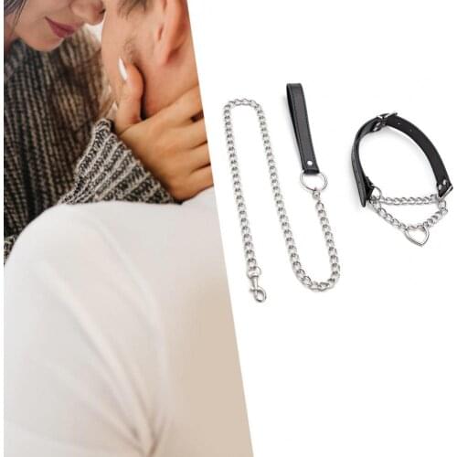 Bdsm Adult Games Collar Adjustable Strong Antioxidant Capacity Faux Leather Sex Neckband BDSM Bondage Restraints for Couple