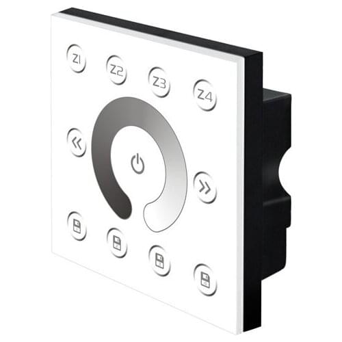 P5 AC85-265V 4 channel multi-zone white glass touch panel dmx led dimmer controller