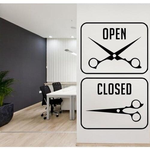 Barber Wall Decal Barber Shop Logo Sign Stickers Hairstyle Shaved Man Salon Haircut Beard Face Tools Logo Salon Sticker C137