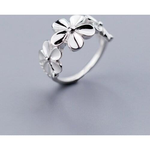Popular New Arrival Silver Color Three Flowers With White Zircon Rings for Women Engagement Party Wedding Ring Jewelry