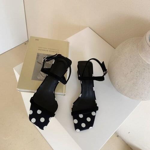 2021 Fashion Ankle Strap Women Sandals Spring and Summer Single Shoes Women Open Toe Shoes Chunky Women High Heel Sandals