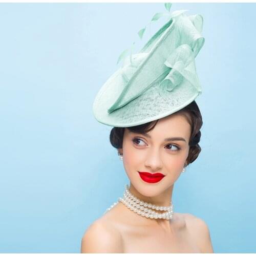 Linen Yarn Hat Women Imported Linen Small Top Hat European and American Fashion Wild Ladies Female Hat Hair Accessories