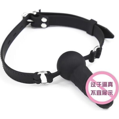 Gag Sex Toy Sex Products Long Mouth ball Adult Sex Bandage Silicone PU Leather Mouth Plug Sex Products