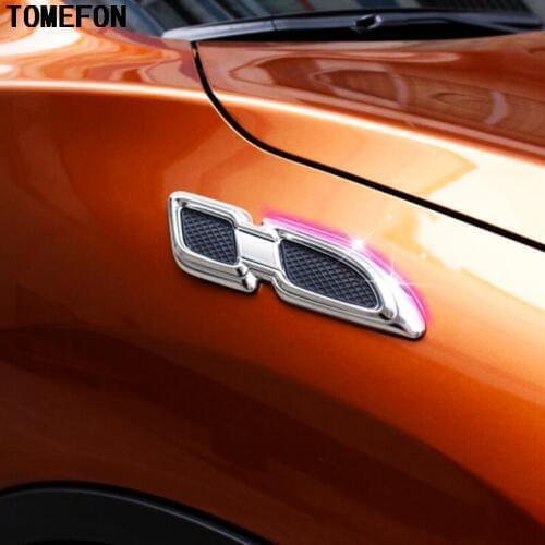 TOMEFON Car Styling 2pcs For Nissan X-trail T31 T32 Rogue 2014 2015 2016 2017 ABS Chrome Front Side Modling Sticker DIY