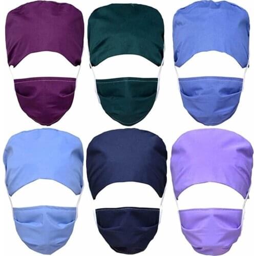 Unisex Scrub Caps Face Cover Sets Cotton Sweatband Nursing Working Caps Salon Adjustable Bandage Hats Accesorios Para Mascotas