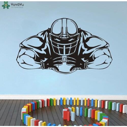 YOYOYU Wall Decal Football Sports Game Player Ball Boy Vinyl Sticker Boys Bedroom Sports Design Wallpaper Art Decoration QQ346