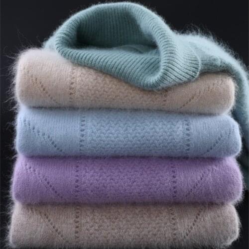 Tailor Sheep Winter Women Sweater 100% Mink Cashmere Sweater Super Warm Pullover Female Turtleneck Basic Jumper Ladies Tops