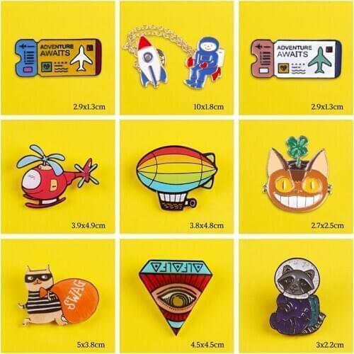 Cartoon Aircraft Enamel Pin On a Backpack Unicorn Badges Anime Icons Jeans Shirt Handbag Cartoon Pins Badges on Clothes DIY