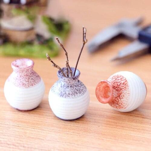1/3Pcs Mini Resin Small Vase Home Garden Decoration Fine Cut Vase Decor DIY Craft Micro Landscape Vase Ornaments High Quality