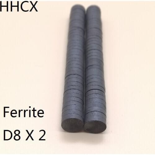 10 20 50 100 200pcs/lot Y30 Disc Ferrite Magnet 8*2 Permanent magnet 8x2 Black Round Speaker magnet 8x2