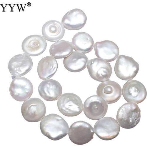 16-17mm White Potato Natural Freshwater Pearl Beads Strand 15.5" for DIY Necklace Bracelets Jewelry Making Findings Accessories