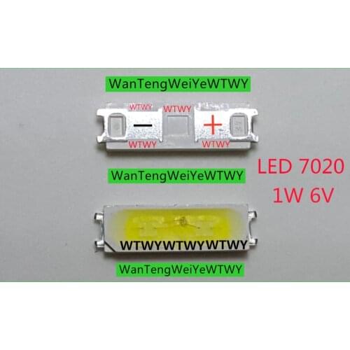 200pcs AOT LED Backlight TV LED 7020 High Power 1W 6V 84LM LED Backlight Cool white For LED LCD TV Backlight Application