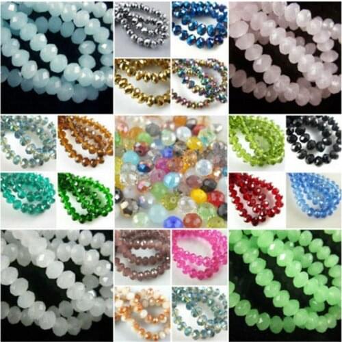 500pcs 52color 3x2mm Pretty Faceted Glass Beads Crystal Rondelle Loose Spacer beads for DIY Crafts Jewelry Making