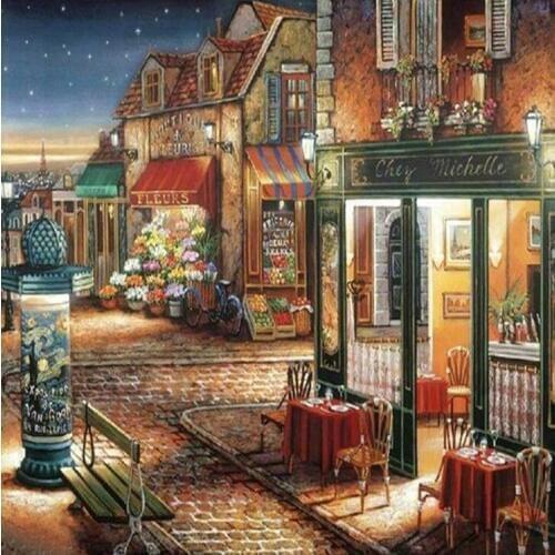 New mosaic full diamond embroidery beads Cottage Romance Town Flower landscape diamonds cross stitch painting inlay handwork