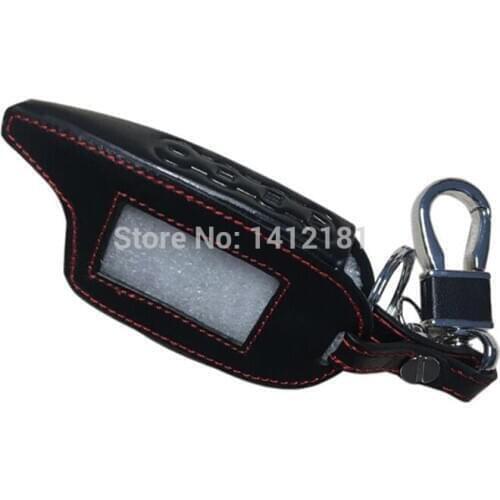 Genuine Leather Key Case for Scher-Khan Magicar 7 8 9 10 11 12 Scher Khan Car Alarm LCD Remote Keychain Transmitter Cover Bag