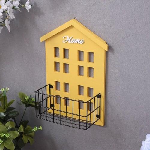 Wooden Signs Small House Wall Hanging Decorative Hook Home Decoration Firmness And Durability Wrought Iron American Retro