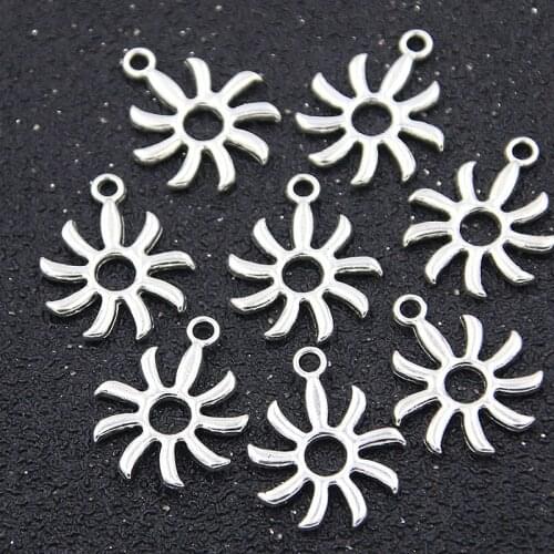 40PCS 14X18mm Hollow Flower New Charms Plant Pendant Jewelry Metal Alloy For DIY Necklace, Bracelet Making Material
