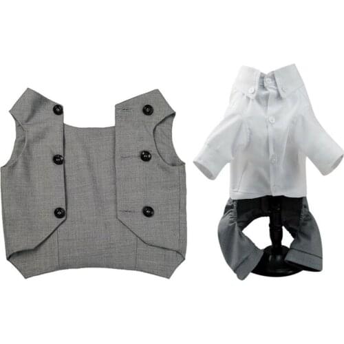 Gentleman Dog Clothes Wedding Suit Formal Shirt For Small Medium Dogs Spring Autumn Festival Perty Pet Apperal Dog Outfits
