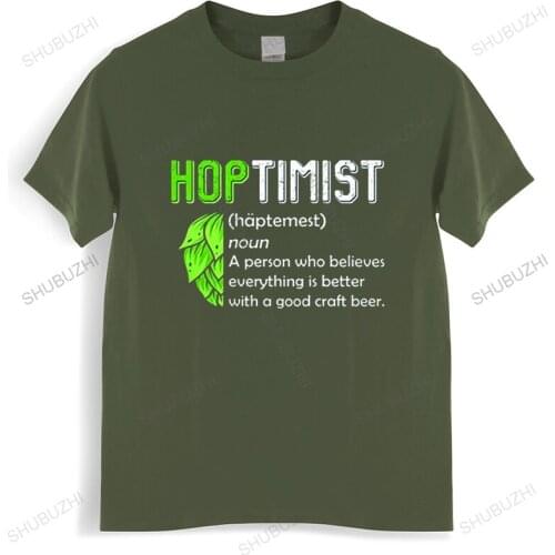 Hoptimist-Definition T Shirt Craft-Beer Funny Drinking Beers Simply Style EU Size Crew Neck Summer T-Shirt