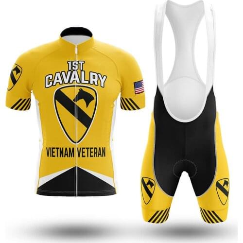 1st Cavalry Cycling Jersey Set Summer Cycling Wear Mountain Bike Clothes Bicycle Clothing MTB Bike Cycling Bib Shorts Jersey Kit