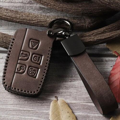 Leather Key Case Cover for Car LAND ROVER Range Rover Key Case Sport Edition Aurora Discovery 5 Car Key Case Buckle Leather