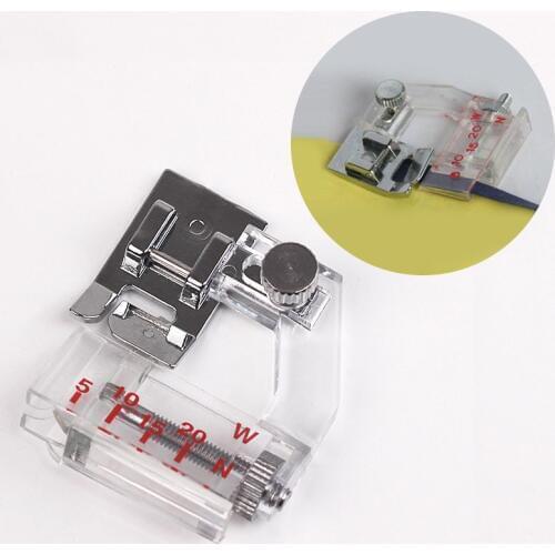 1Pc Adjustable Cloth Edge Presser Foot for Sewing Machine Transparent Scale Sewing Foot Household Sewing Machine Accessories
