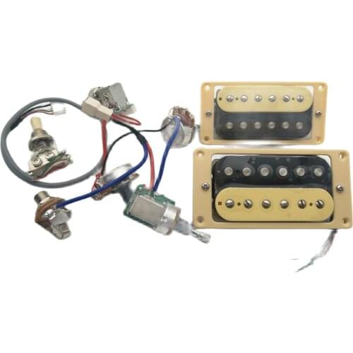 LP Guitar Pickups Alnico 5 Humbucker Pickup With Wiring Harness Push Pull Switch Pot 4 Cable Made in Korea