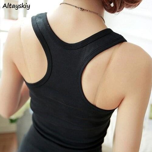 Backless Tank Tops Women Solid Simple Casual Slim Fit Workout Breathable All-match Sleeveless Basic Top Daily Summer Chic Ladies