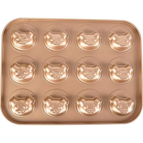 Metal Donut Pan 12-cavity Pig Design Doughnut Baking Pan DIY Non-Stick Kitchen Bagel Mold for cocina Baking Bakware Tools