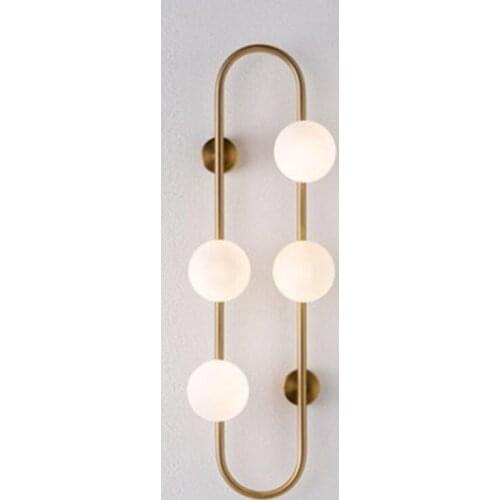 Nordic creative living room led wall lamp Concise background glass ball lamp paper clip design bedroom bedside wall lamp WF1020