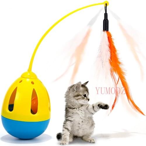 New dog funny pet toy interactive tumbler cat feather toy cat toy cat training toys pet supplies dogs and cats toy Interactive
