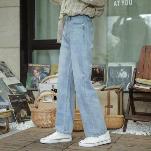 New Baggy Jeans Women Harajuku Style High Waist Denim Straight Leg Trousers Female 2021 Autumn Plus Size Wide-leg Pants Female