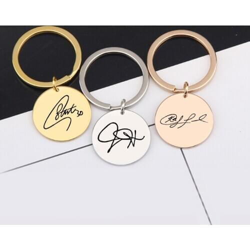 New Fashion Stainless Steel Keychain, Fans Jewelry, Super Star Signature Keyring