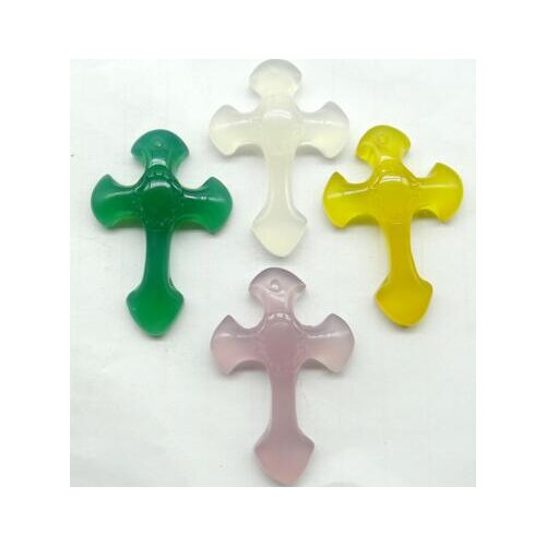 Wholesale natural stone purple red Chalcedony stone agates cross pendant Gems for diy jewelry Making necklace Accessories